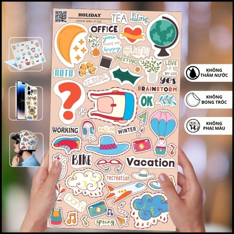 Holiday ST Q05 hình dán sticker du lịch đa dạng mẫu trang trí làm mới không gian với mọi bề mặt gỡ bỏ dễ dàng