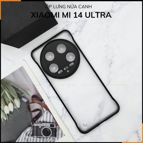 Ốp lưng xiaomi mi 14 ultra nửa cạnh lưng nhám chống bám vân tay bảo vệ camera phụ kiện điện thoại huỳnh tân store
