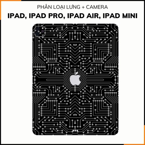 Dán skin ipad , ipad pro, ipad air , ipad mini full body và camera chính hãng 3M - ELECTRIC BLACK -  SK B01 01 phụ kiện điện thoại huỳnh tân store