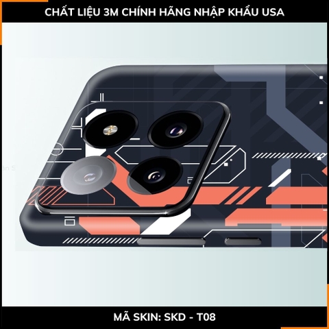 Dán skin điện thoại Xiaomi Mi 14 , Mi 14 Pro full body và camera nhập khẩu chính hãng USA in hình TECHNOLOGIC - SKD T08 phụ kiện điện thoại huỳnh tân store