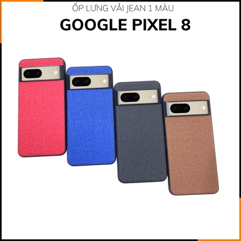 Ốp lưng google pixel 8 chống vân tay nhựa cứng viền đen giả vải JEAN 1 màu phụ kiện điện thoại huỳnh tân store
