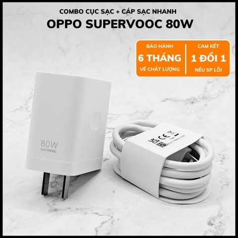 Bộ sạc nhanh oppo supervooc 80w chính hãng cáp sạc 8A zin USB Type C công suất 80w 1 đổi 1 huỳnh tân store