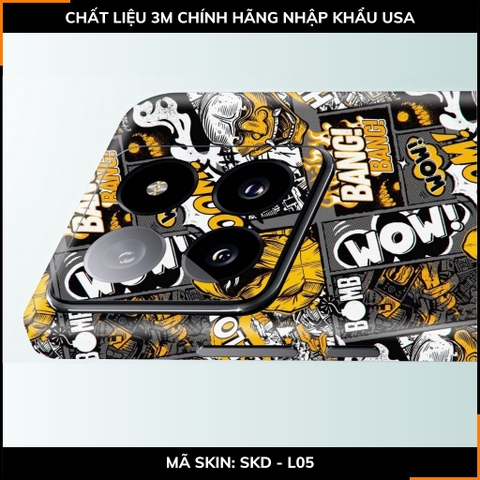 Dán skin điện thoại Xiaomi Mi 14 , Mi 14 Pro full body và camera nhập khẩu chính hãng USA in hình STICKER BOOM - SKD L05 phụ kiện điện thoại huỳnh tân store
