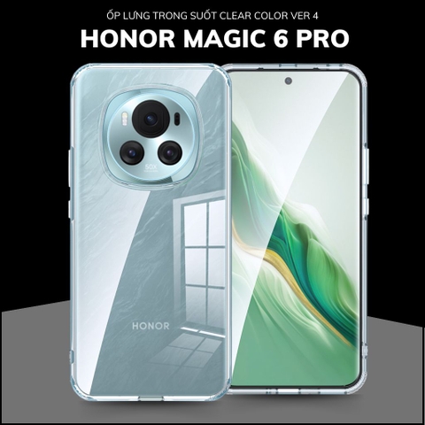 Ốp lưng honor magic 6 pro chống sốc CLEAR COLOR VER 4 trong suốt không ố vàng bảo vệ camera phụ kiện huỳnh tân store