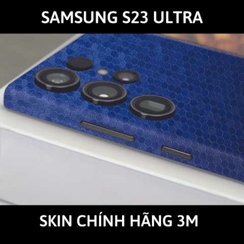 Dán skin điện thoại Samsung S23 Ultra full body và camera nhập khẩu chính hãng USA phụ kiện điện thoại huỳnh tân store - HONEYCOMB BLUE - Warp Skin Collection