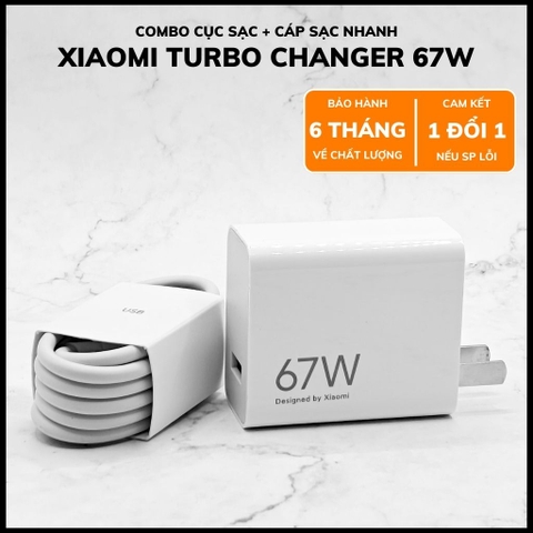Bộ sạc nhanh xiaomi turbo charge 67w chính hãng cáp sạc 6A zin USB Type C công suất 67w 1 đổi 1 huỳnh tân store
