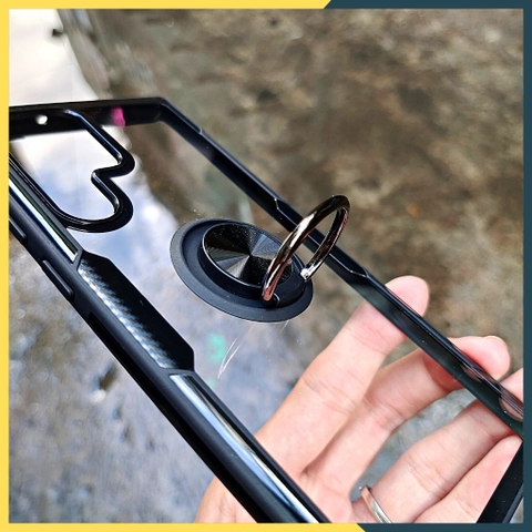 Ốp lưng samsung s22 ultra ring case viền màu mặt lưng trong suốt tích hợp iring trên ốp bảo vệ camera phụ kiện huỳnh tân store