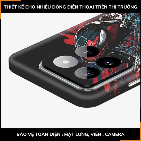Dán skin điện thoại Xiaomi Mi 14 , Mi 14 Pro full body và camera nhập khẩu chính hãng USA in hình SPIDER MAN - SKD V18 phụ kiện điện thoại huỳnh tân store