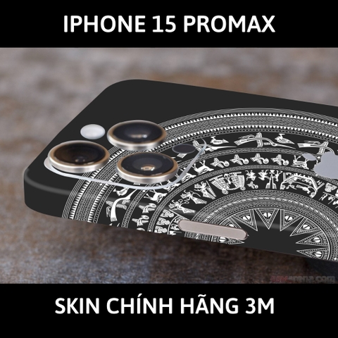 Dán skin điện thoại Iphone 15 Pro, Iphone 15 Pro Max full body và camera nhập khẩu chính hãng USA phụ kiện điện thoại huỳnh tân store - Trống đồng nửa  - Warp Skin Collection