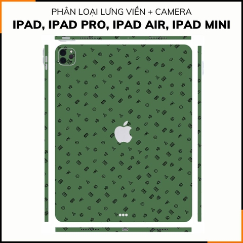 Dán skin ipad , ipad pro, ipad air , ipad mini full body và camera chính hãng 3M - MANY STICKER GREEN -  SK B14 05 phụ kiện điện thoại huỳnh tân store