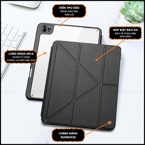 BAO DA ipad pro 11 inch 12,9 inch magi series chính hãng duxducis chống va đập có khay khe để bút