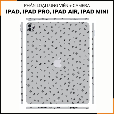 Dán skin ipad , ipad pro, ipad air , ipad mini full body và camera chính hãng 3M - MANY STICKER GREY -  SK B14 03 phụ kiện điện thoại huỳnh tân store