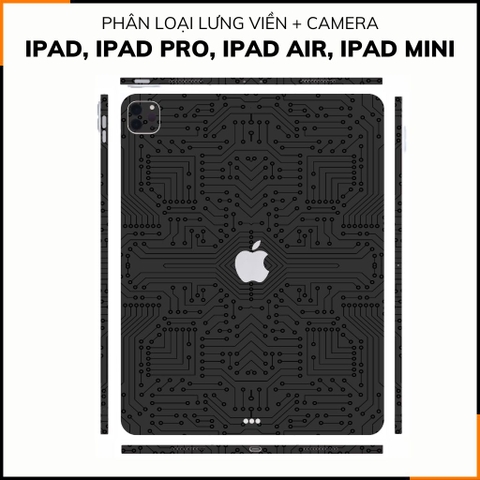 Dán skin ipad , ipad pro, ipad air , ipad mini full body và camera chính hãng 3M - ELECTRIC BLACK FULL -  SK B01 06 phụ kiện điện thoại huỳnh tân store
