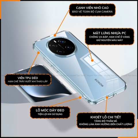 Ốp lưng honor magic 7 pro  chống sốc CLEAR COLOR VER 4 trong suốt không ố vàng bảo vệ camera