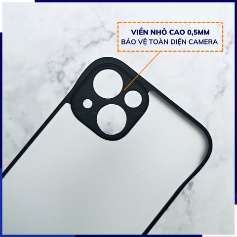 Ốp lưng iphone 14 pro max nửa cạnh lưng nhám chống bám vân tay bảo vệ camera phụ kiện huỳnh tân store