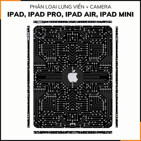 Dán skin ipad , ipad pro, ipad air , ipad mini full body và camera chính hãng 3M - ELECTRIC BLACK -  SK B01 01 phụ kiện điện thoại huỳnh tân store