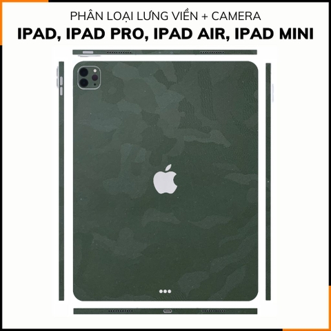 Dán skin ipad , ipad pro, ipad air , ipad mini full body và camera chính hãng 3M - CAMO GREEN  - SK-B12-02 phụ kiện điện thoại huỳnh tân store