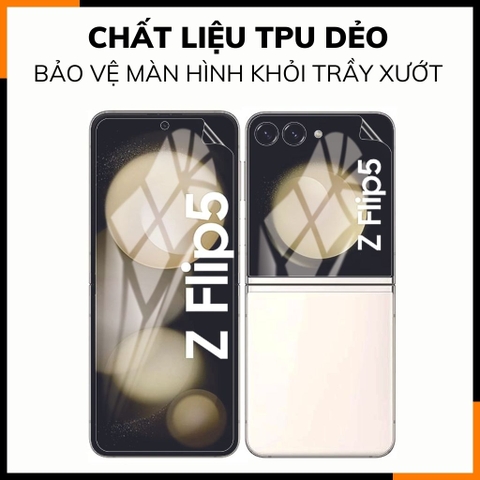 Dán màn hình z flip 5 dẻo TPU trong suốt hoặc nhám 3 lớp dễ dán bảo vệ màn hình phụ kiện điện thoại huỳnh tân store