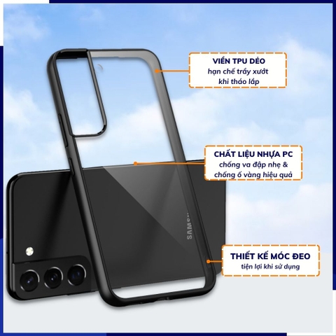 Ốp lưng s22 plus clear color ver 1 viền màu mặt lưng trong suốt không ố vàng bảo vệ camera phụ kiện huỳnh tân store
