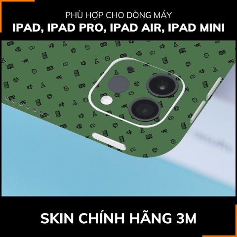 Dán skin ipad , ipad pro, ipad air , ipad mini full body và camera chính hãng 3M - MANY STICKER GREEN -  SK B14 05 phụ kiện điện thoại huỳnh tân store