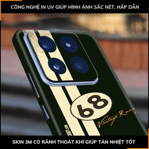 Dán skin điện thoại Xiaomi Mi 14 , Mi 14 Pro full body và camera nhập khẩu chính hãng USA in hình VINTAGE RACING - SKD O02 phụ kiện điện thoại huỳnh tân store