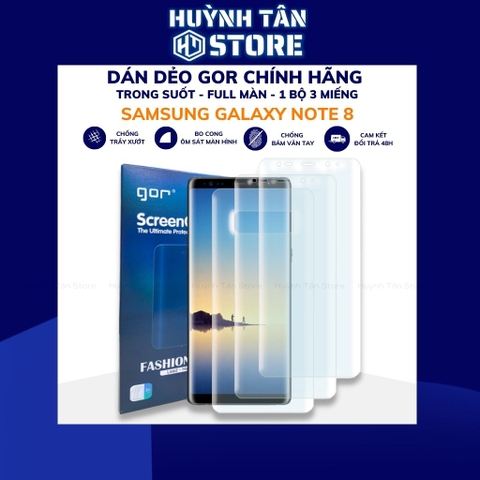 Dán màn hình samsung note 8 gor dẻo trong suốt chính hãng phụ kiện điện thoại huỳnh tân store