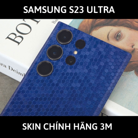 Dán skin điện thoại Samsung S23 Ultra full body và camera nhập khẩu chính hãng USA phụ kiện điện thoại huỳnh tân store - HONEYCOMB BLUE - Warp Skin Collection