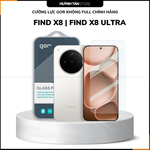 Kính cường lực trong suốt Oppo Find X9 Pro , X8 Ultra , X8s Plus KHÔNG FULL MÀN chống bám vân tay chính hãng GOR
