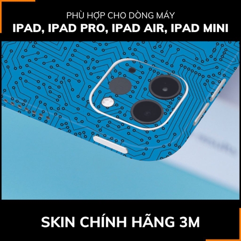 Dán skin ipad , ipad pro, ipad air , ipad mini full body và camera chính hãng 3M - ELECTRIC BLUE -  SK B01 07 phụ kiện điện thoại huỳnh tân store