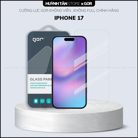 Kính cường lực iphone 17 pro max, 17 pro, 17 air trong suốt KHÔNG FULL MÀN chống bám vân tay chính hãng GOR phụ kiện điện thoại huỳnh tân store