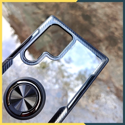 Ốp lưng samsung s22 ultra ring case viền màu mặt lưng trong suốt tích hợp iring trên ốp bảo vệ camera phụ kiện huỳnh tân store