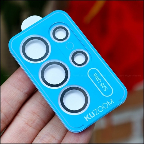 Combo viền và cường lực camera kuzoom samsung s25 s24 s23 s22 ultra kính trong suốt bảo vệ cho 5 lens