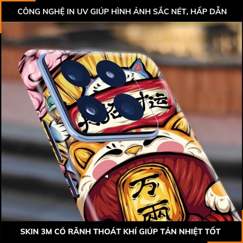 Dán skin điện thoại Xiaomi Mi 14 , Mi 14 Pro full body và camera nhập khẩu chính hãng USA in hình LUCKY CAT - SKD Y01 phụ kiện điện thoại huỳnh tân store