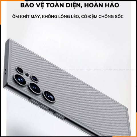 Ốp lưng Samsung S24, S24 plus, S24 ultra, s23 ultra TPU vân sóng chéo siêu mỏng ôm sát thân máy bảo vệ camera MATTE HUTA