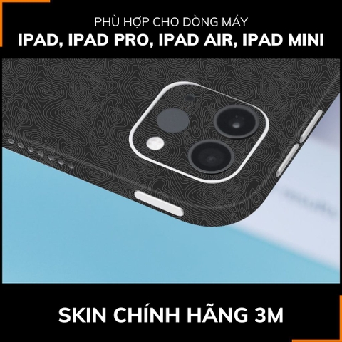 Dán skin ipad , ipad pro, ipad air , ipad mini full body và camera chính hãng 3M - MAP BLACK -  SK B13 02 phụ kiện điện thoại huỳnh tân store