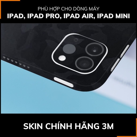 Dán skin ipad , ipad pro, ipad air , ipad mini full body và camera chính hãng 3M - CAMO BLACK  - SK-B12-01 phụ kiện điện thoại huỳnh tân store