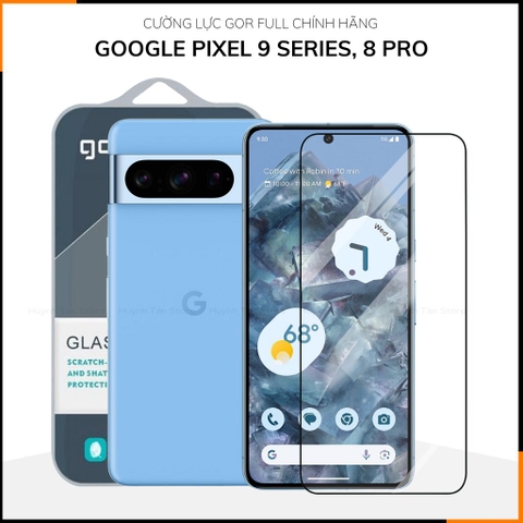 Kính cường lực Google Pixel 9, Pixel 9 pro, Pixel 9 pro XL, Pixel 8 pro trong suốt FULL MÀN chống bám vân tay chính hãng GOR phụ kiện Huỳnh Tân Store