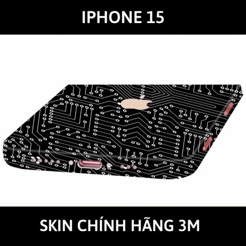 Dán skin điện thoại Iphone 15, Iphone 15 Plus full body và camera nhập khẩu chính hãng USA phụ kiện điện thoại huỳnh tân store - ELECTRIC BLACK - Warp Skin Collection
