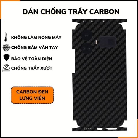 Miếng dán realme gt 5 carbon trong và đen chống trầy xướt chống bám vân tay phụ kiện điện thoại huỳnh tân store