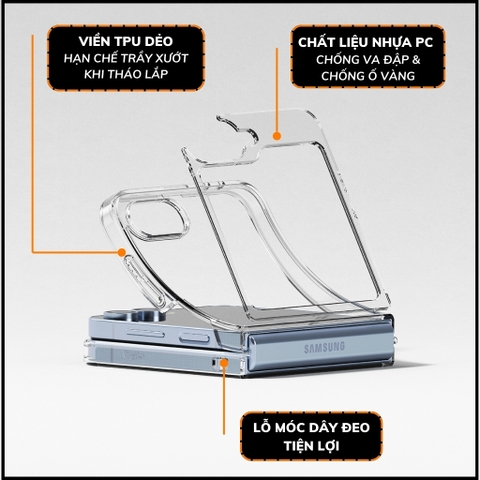 Ốp lưng z flip 6 RINGKE chính hãng trong suốt chống sốc FUSION X chống ố vàng phụ kiện huỳnh tân store