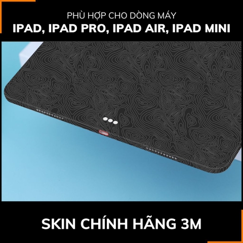 Dán skin ipad , ipad pro, ipad air , ipad mini full body và camera chính hãng 3M - MAP BLACK -  SK B13 02 phụ kiện điện thoại huỳnh tân store