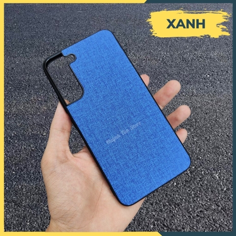 Ốp lưng samsung s22 plus chống vân tay nhựa cứng viền đen vải jean 1 màu phụ kiện điện thoại huỳnh tân store