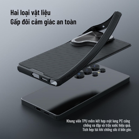 Ốp lưng Samsung S25 Ultra/ S24 Ultra giá đỡ điện thoại bảo vệ camera chống sốc Nillkin CamShield ProP