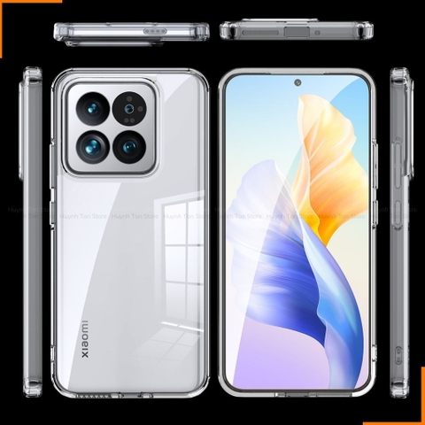 Ốp lưng xiaomi 14t Mi 14t pro chống sốc CLEAR COLOR VER 4 trong suốt không ố vàng bảo vệ camera phụ kiện huỳnh tân sto
