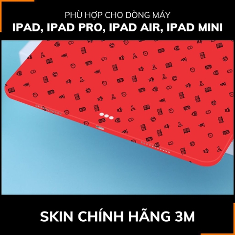Dán skin ipad , ipad pro, ipad air , ipad mini full body và camera chính hãng 3M - MANY STICKER RED -  SK A14 01 phụ kiện điện thoại huỳnh tân store