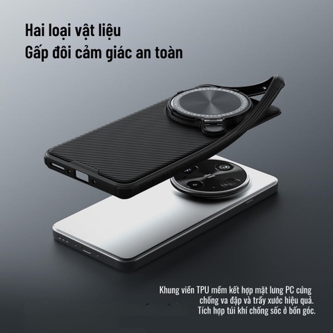 Ốp lưng Oppo Find X8 Ultra giá đỡ điện thoại bảo vệ camera chống sốc Nillkin CamShield ProP