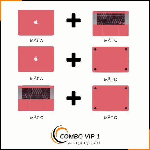 Dán skin macbook pro, macbook air chính hãng 3M nhập khẩu USA - SKIN 3M - MACBOOK - PASTEL RED  - SK A01 04 phụ kiện điện thoại huỳnh tân store