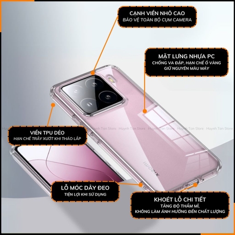 Ốp lưng xiaomi Mi 15 , Mi 15 Pro , Mi 15 Ultra  chống sốc CLEAR COLOR VER 4 trong suốt bảo vệ camera