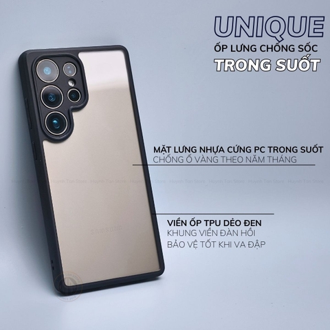 Ốp lưng samsung s25 ultra s25 edge s24 fe s23 fe s22 ultra chống sốc chống vân tay UNIQUE bảo vệ camera phụ kiện huỳnh tân store