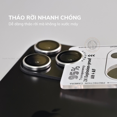 Kính cường lực lens camera Iphone 16 pro max, 16 pro , 16 plus , ip 16, 15 pro max , 15 pro , 15 plus, ip 15 chống chói AR, lóp phủ AF cao cấp, có khung tự dán  phụ kiện huỳnh tân store